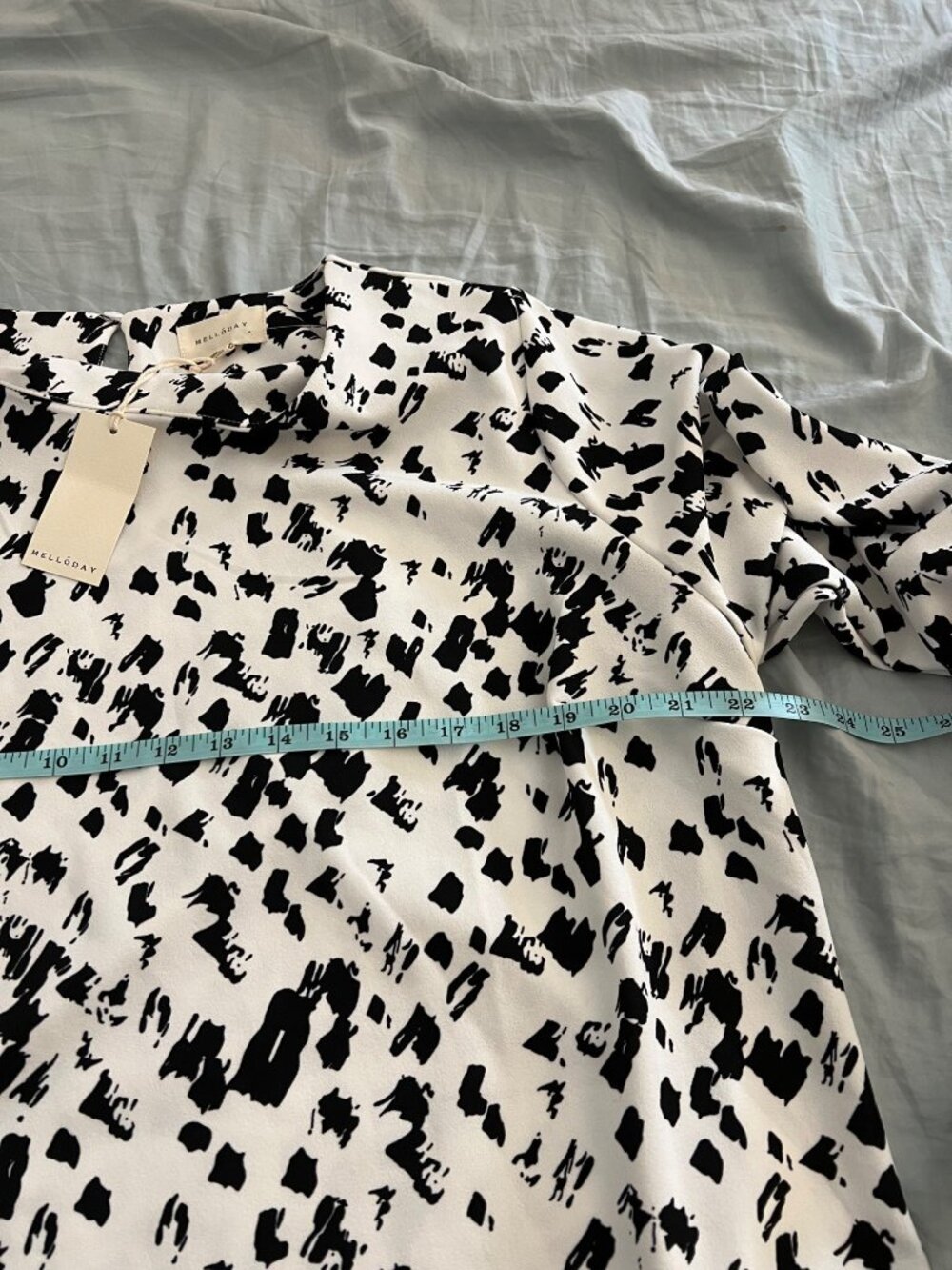 NEW Melloday Knit Blouse White Black Blouse Long Sleeve Shirt Top Stretchy 2X - Picture 9 of 10